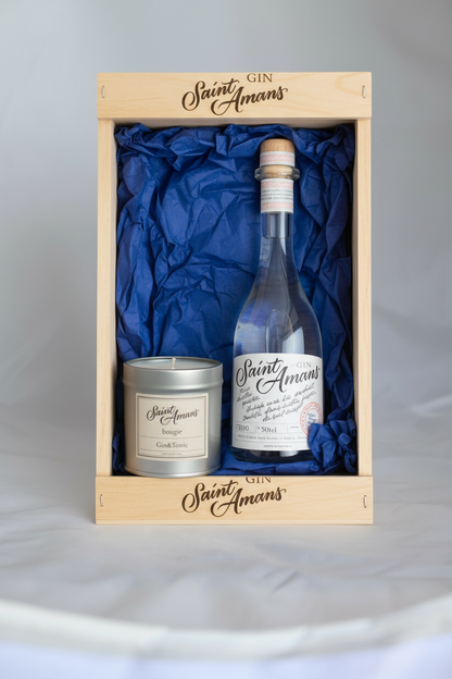 Coffret Rustique - Saint Amans Original Gin & Bougie "Gin and Tonic"