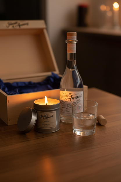 Coffret Rustique - Saint Amans Original Gin & Bougie "Gin and Tonic"