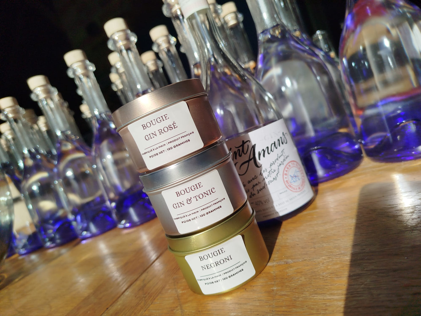 Bougies parfumées au gin