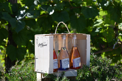 Our elegant gin gift box from our award-winning gin distillery in the Tarn-et-Garonne in South West France. French: Notre élégant coffret-cadeau produite dans notre distillerie de gin médaillée dans le Tarn-et-Garonne dans le Sud-ouest de la France.