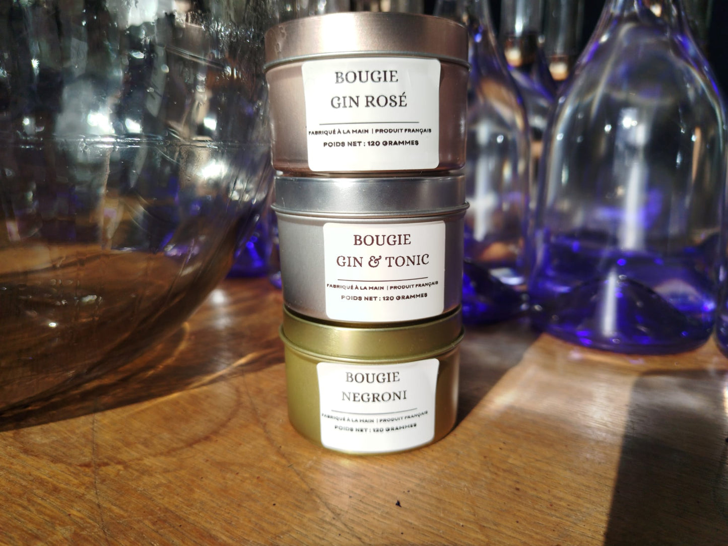 Bougies parfumées au gin