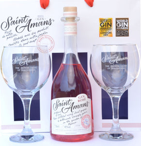 Saint Amans Rosé Gin Gift Box Set Inc. Glasses